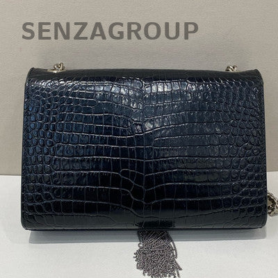 Saint Laurent YSL Kate Small Black Silver Chain Fringe Shoulder Bag