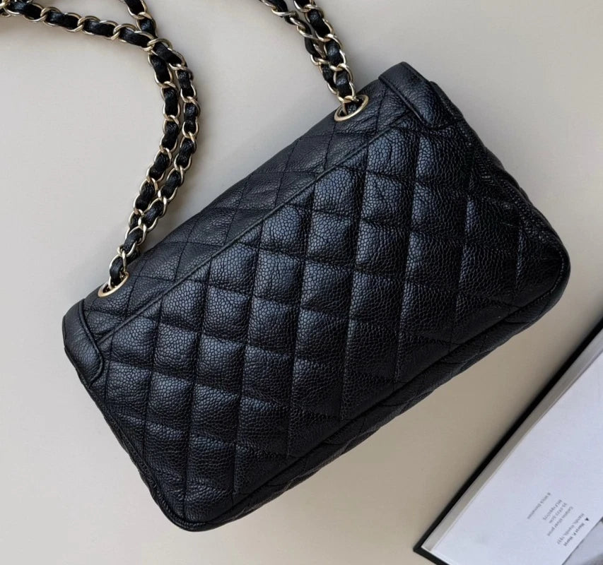 Chanel Diana Flap Bag PM Chain Shoulder Crossbody Black Gold Used Women Classic