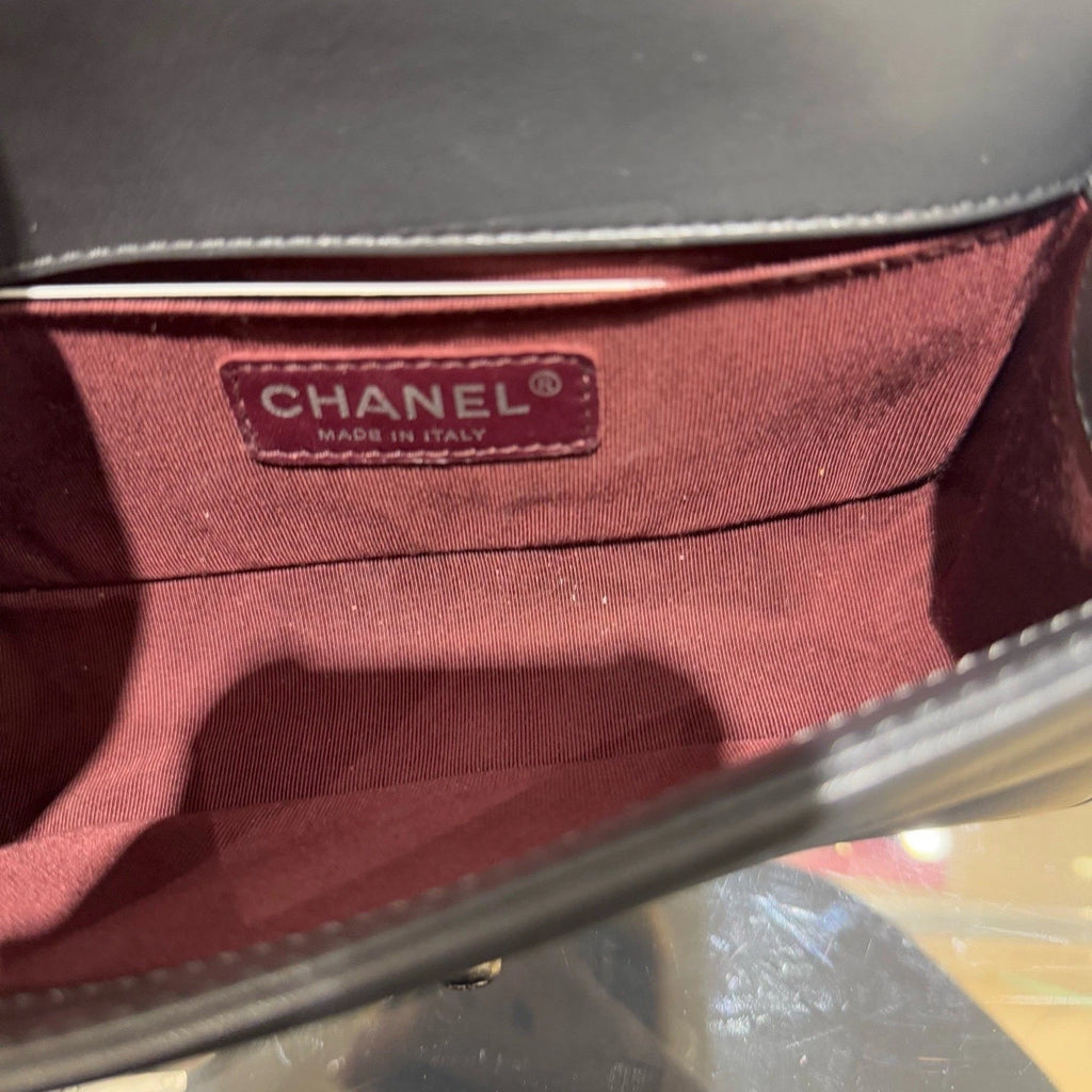 CHANEL Gray Calfskin Chevron LeBoy Small Shoulder Bag For Women