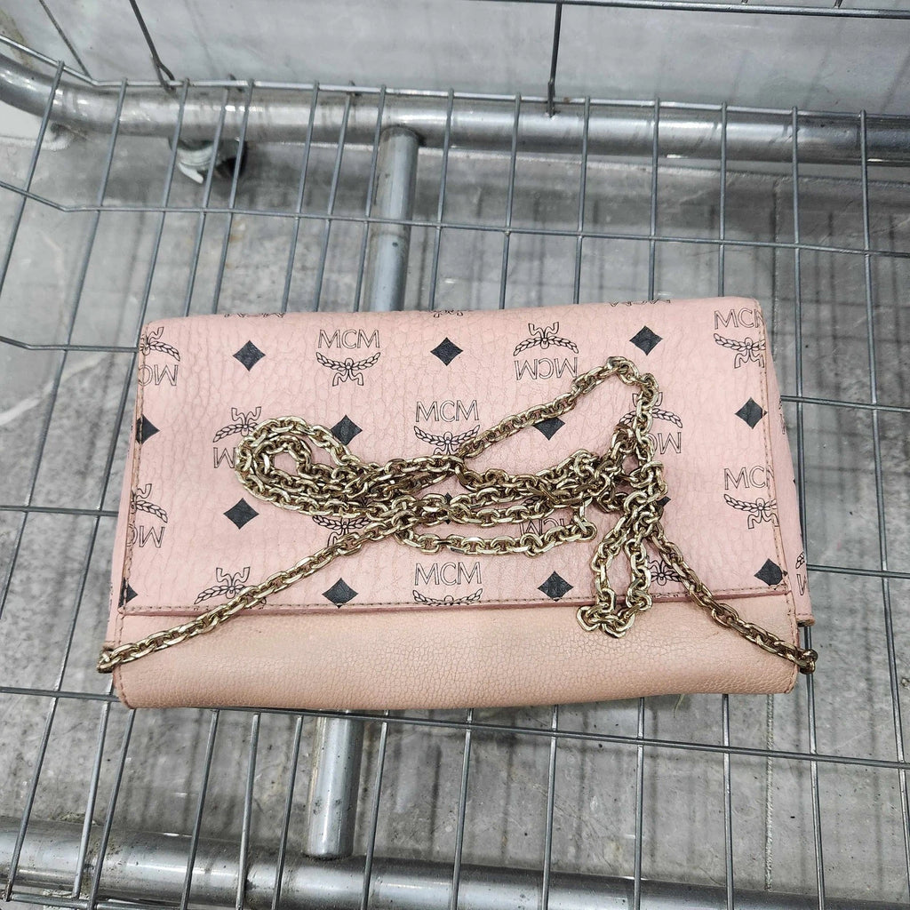 MCM Pink Monogram Chain Shoulder Crossbody For Women