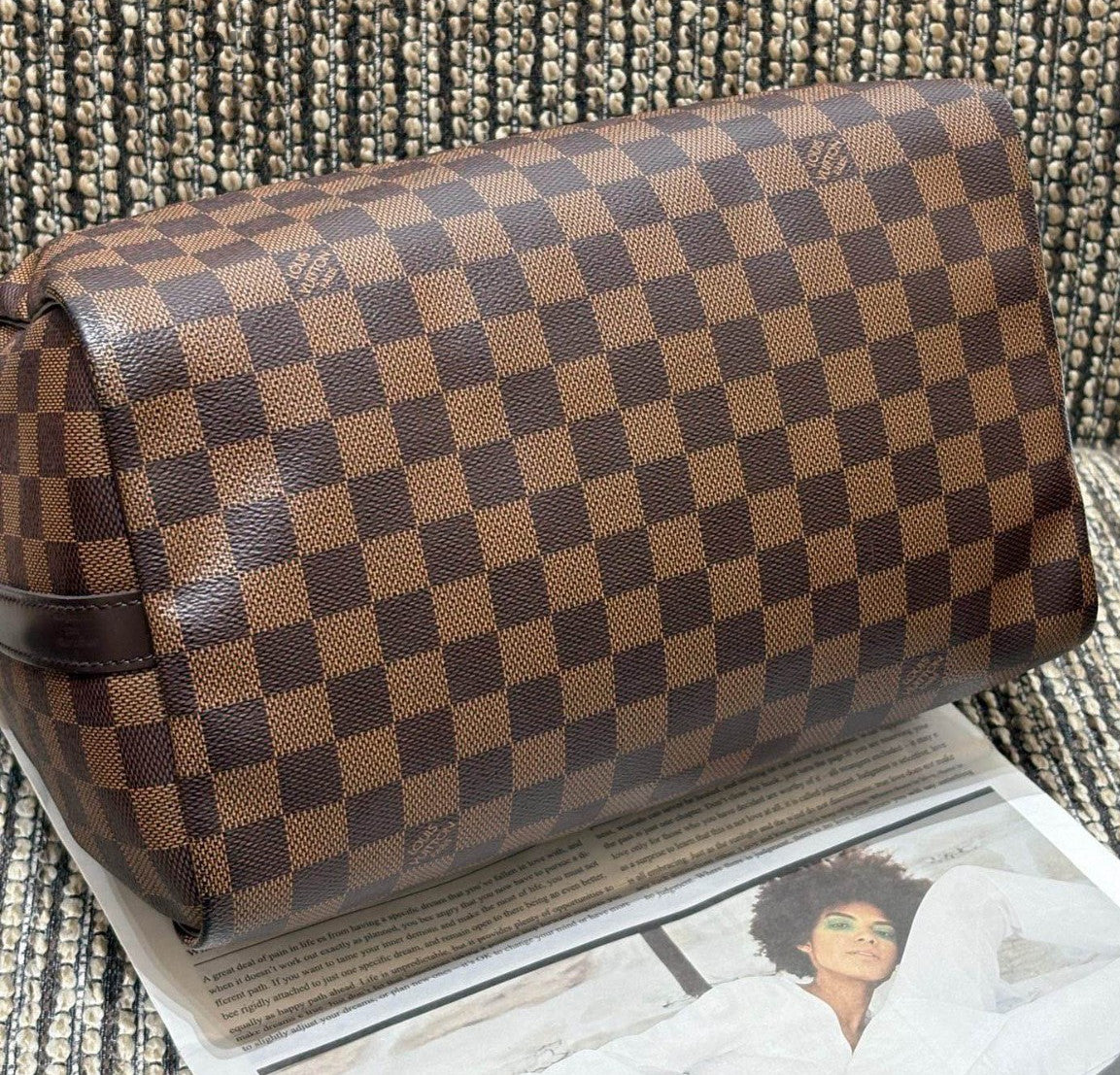 Louis Vuitton Speedy30 Top Handle Bag Crossbody Brown Unisex Adults Classic