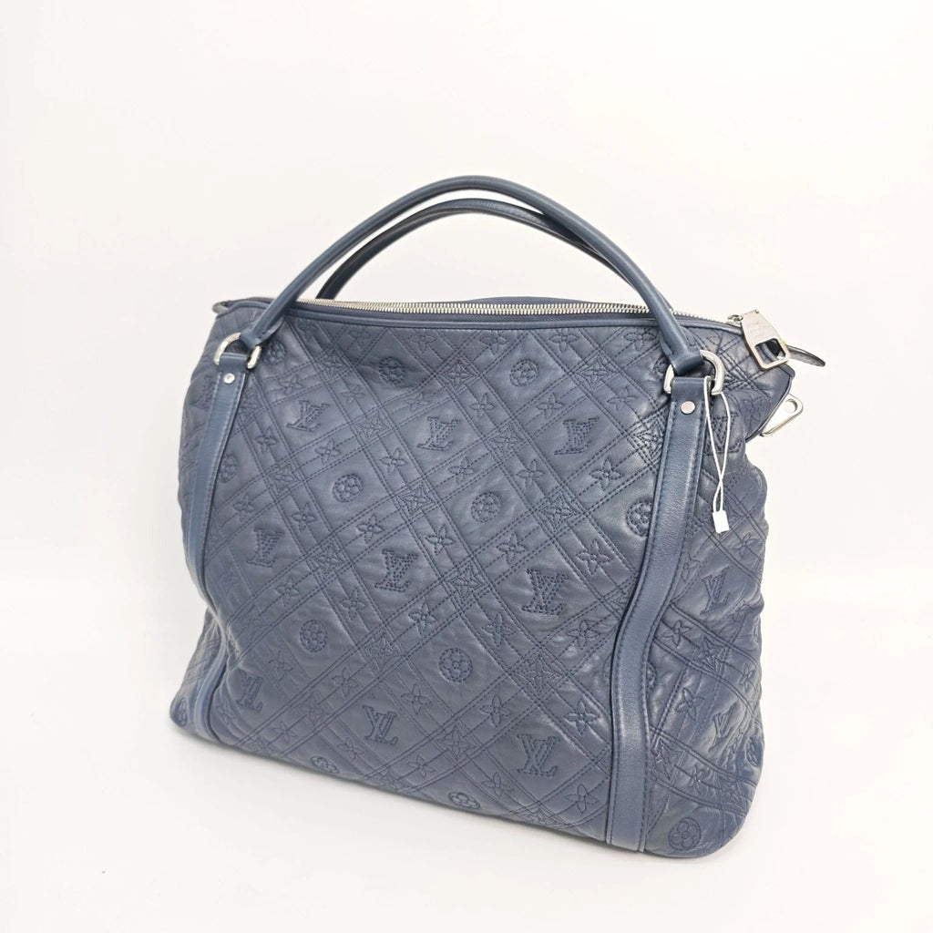 Louis Vuitton Blue Embossed Leather Handbag Crossbody Bag For Women
