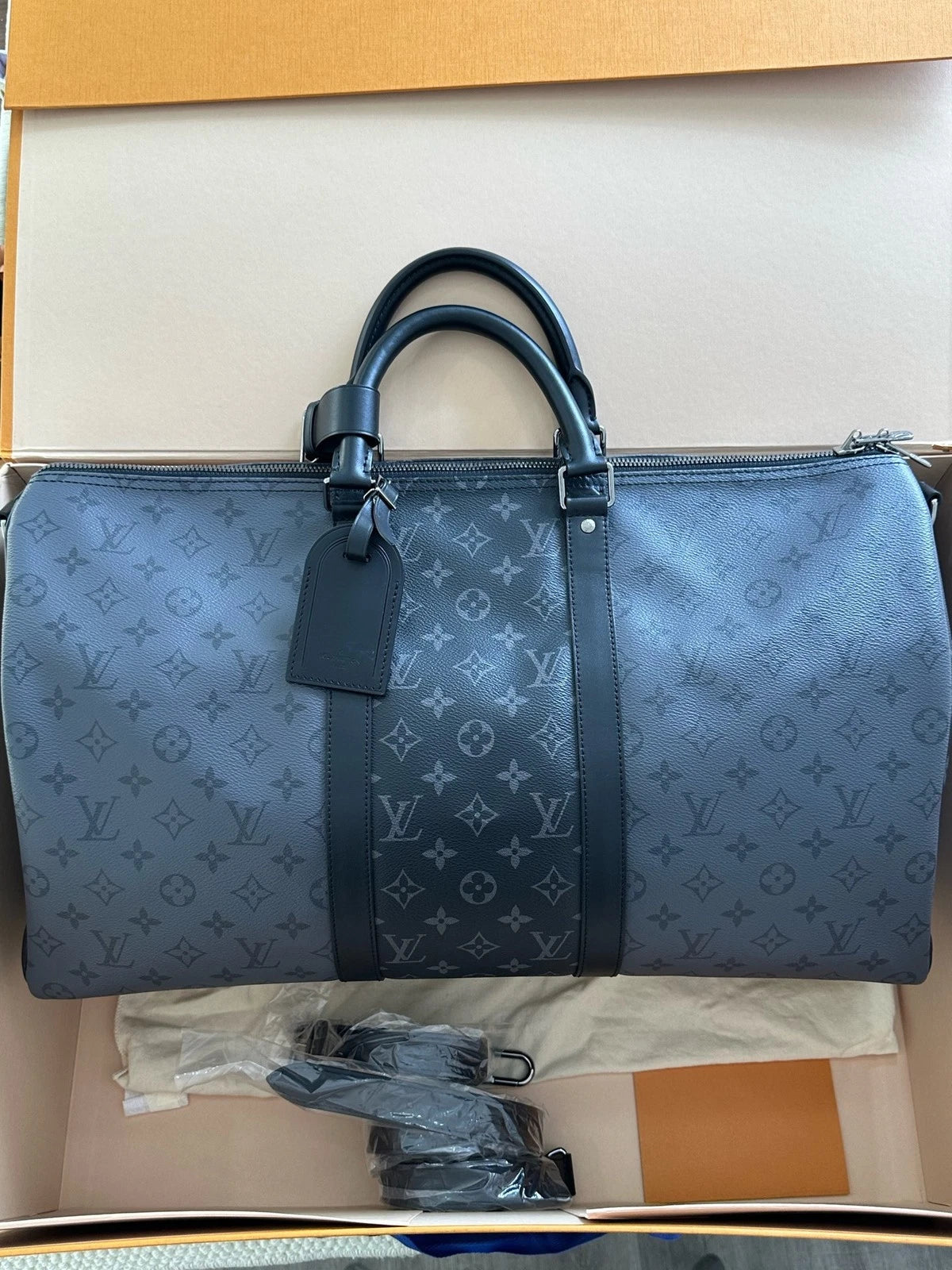 Louis Vuitton Keepall50 Reverse Black Travel Bag For Women