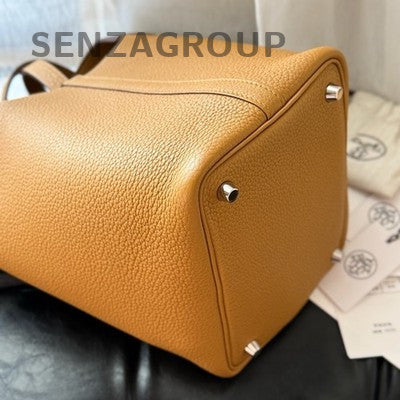 Hermes Picotin 18 Brown Silver Hardware Tote Shoulder Bag Women