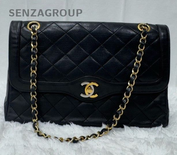 Chanel Classic Flap Chain Shoulder Bag Black Red Gold Women Diamond Fashion