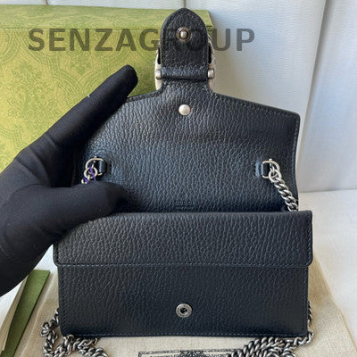 Gucci Dionysus Mini Black Silver Chain Shoulder Bag for Women