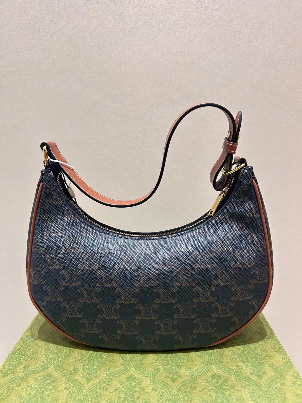 Celine AVA Triomphe Canvas Underarm Pea Shoulder Bag For Women