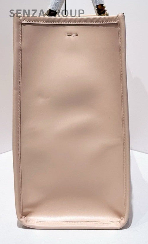 Fendi Tote MM Top Handle Bag Crossbody Pink Gold Used Women Classic