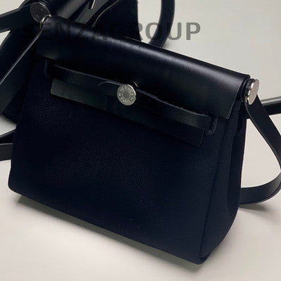 Hermès Mini Herbag Black Silver Shoulder Crossbody Bag Women's Classic