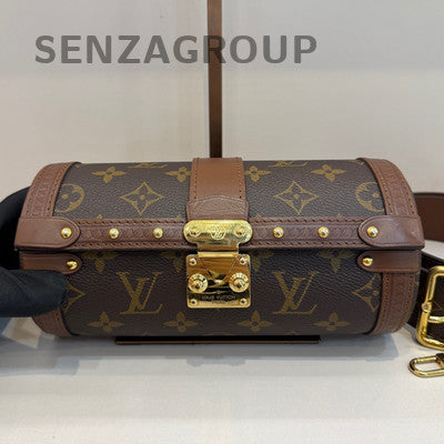 Louis Vuitton Monogram Papillon Crossbody Shoulder Bag Brown Gold Clasp