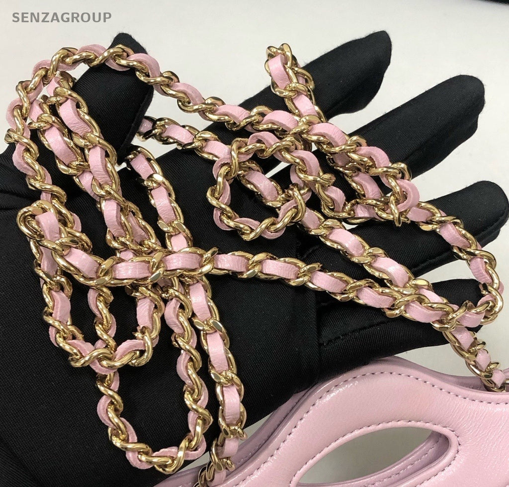 Chanel Diamond Mini Handbag Chain Shoulder Bag Crossbody Pink Gold Women Classic