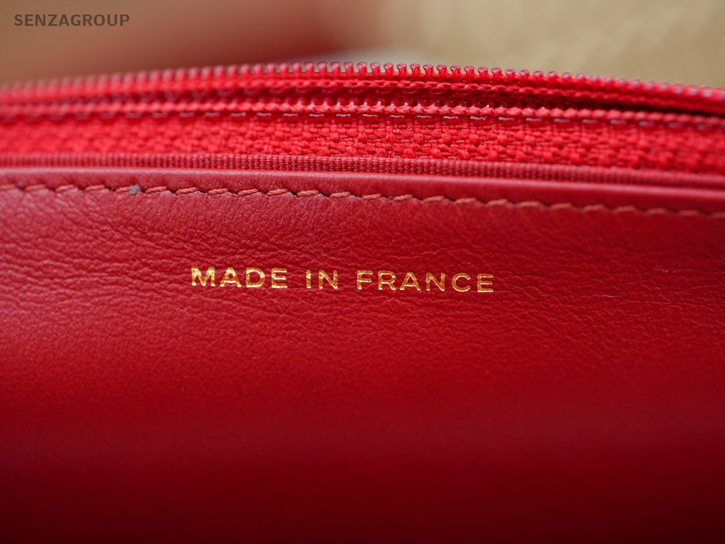 CHANEL Woc Diamond pattern Calfskin Chain Shoulder bag Women Red Gold