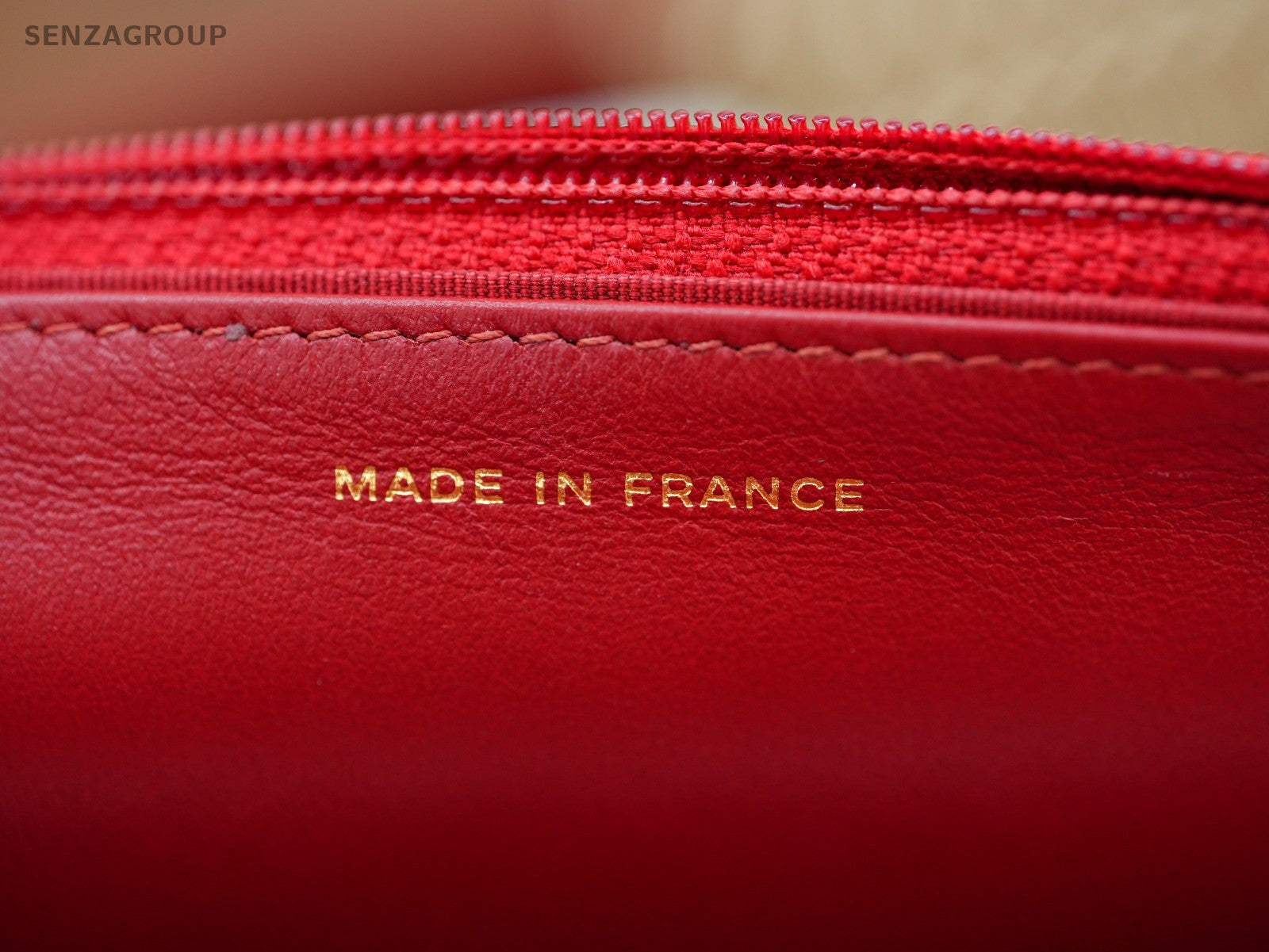 CHANEL Woc Diamond pattern Calfskin Chain Shoulder bag Women Red Gold