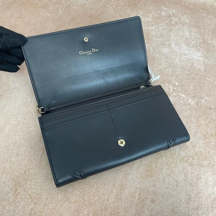 Authentic Dior Black WOC Crossbody Shoulder Bag For Women