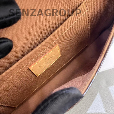Louis Vuitton Monogram Waist Bag Small Brown Gold Buckle Classic Women
