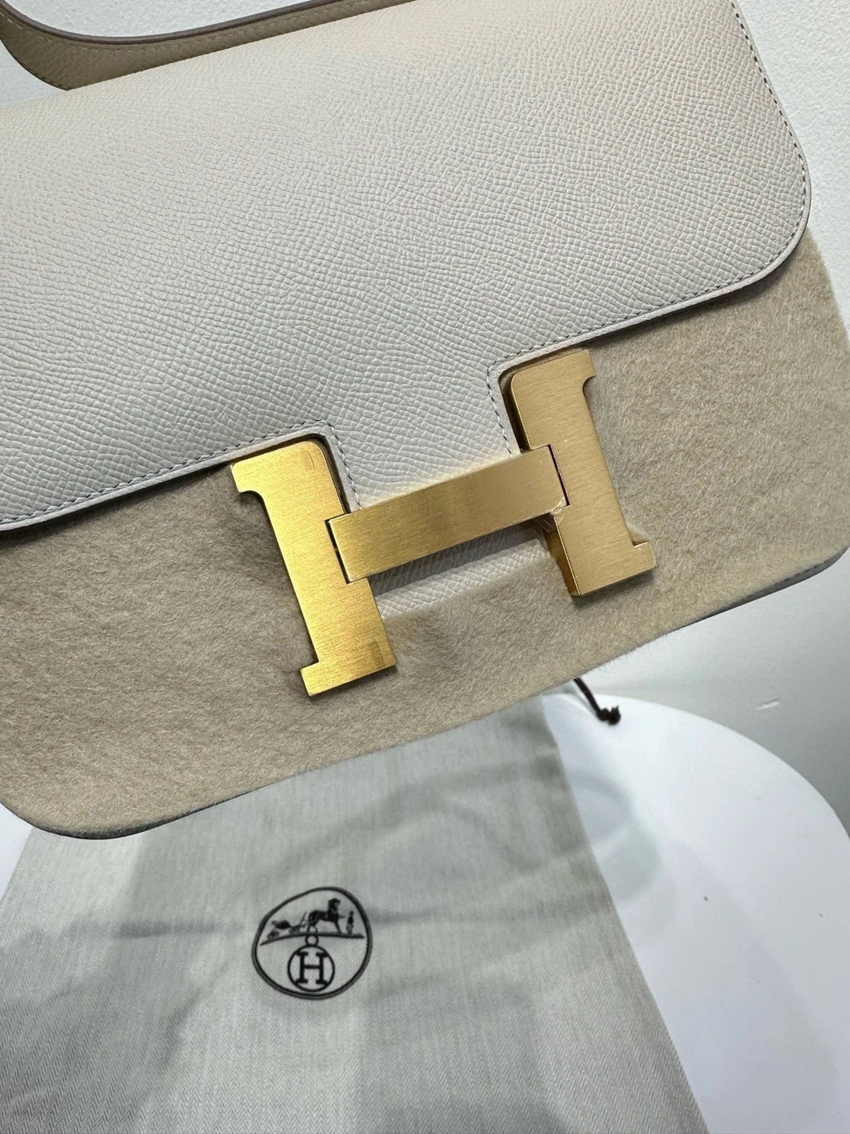 Hermes New Constance24 White Shoulder Bag For Women