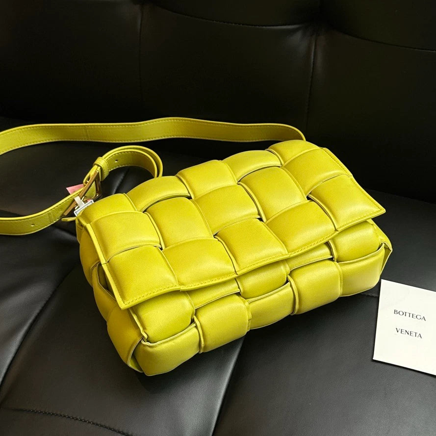 Bottega Veneta Padded Cassette15 Shoulder Bag Crossbody Green Gold Women