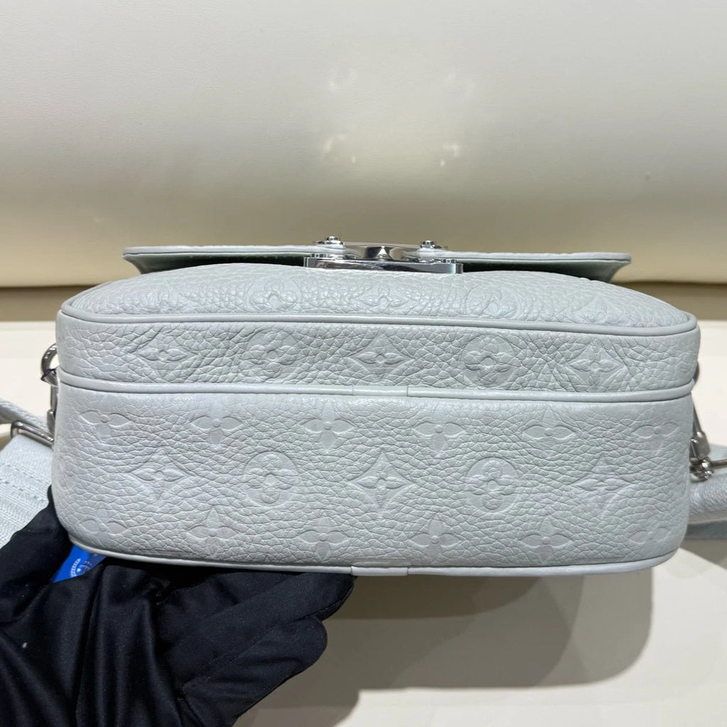 Louis Vuitton S-Lock Calfskin Monogram Empreinte Gray Handbag Crossbody
