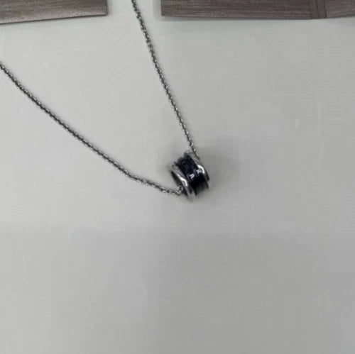 Bvlgari Save the Children Necklace 925 Sterling Silver And Black Ceramic