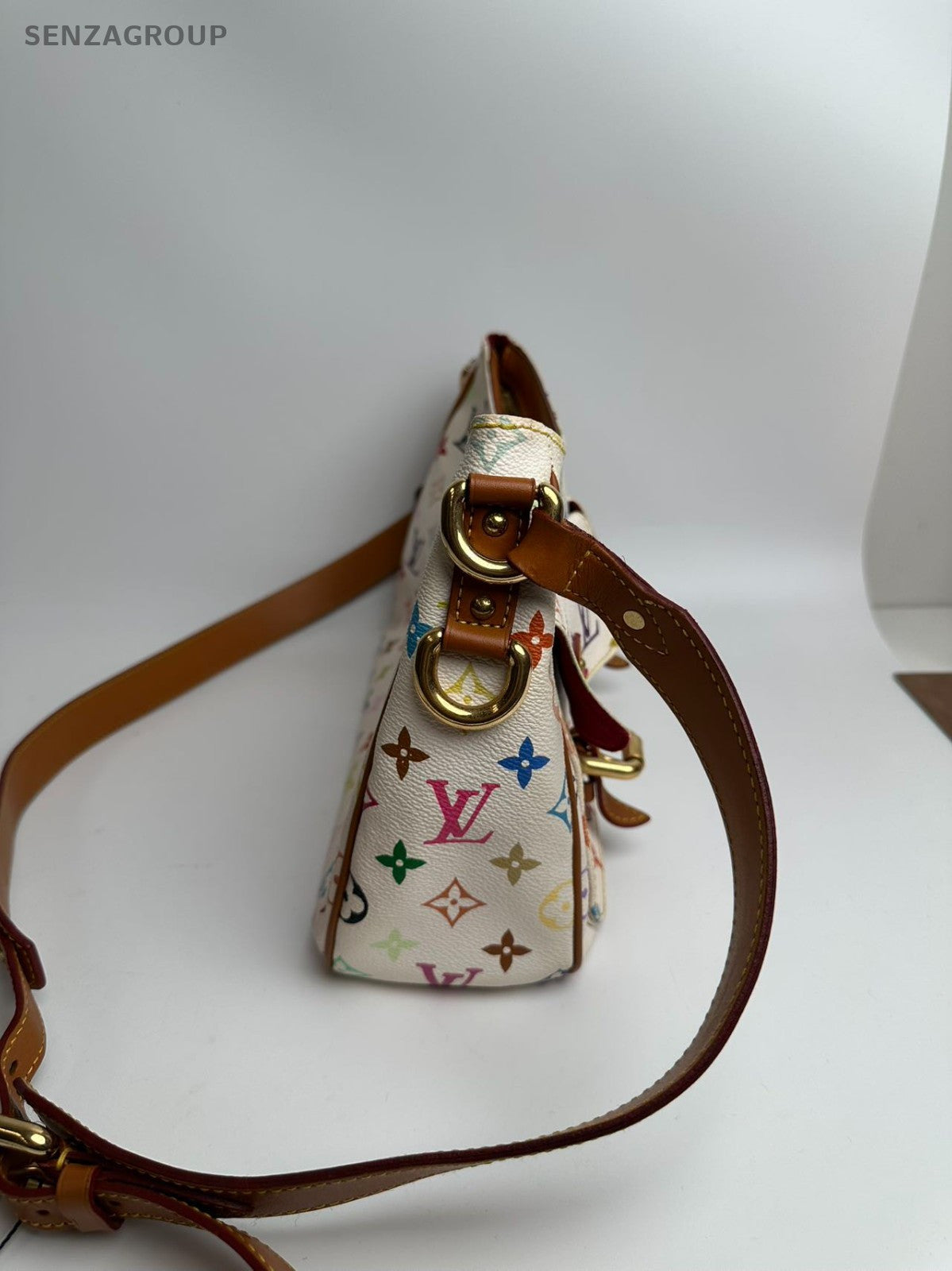 SJ0001  Louis Vuitton LV Monogram Multicolore White Lodge PM Shoulder Bag(Z)