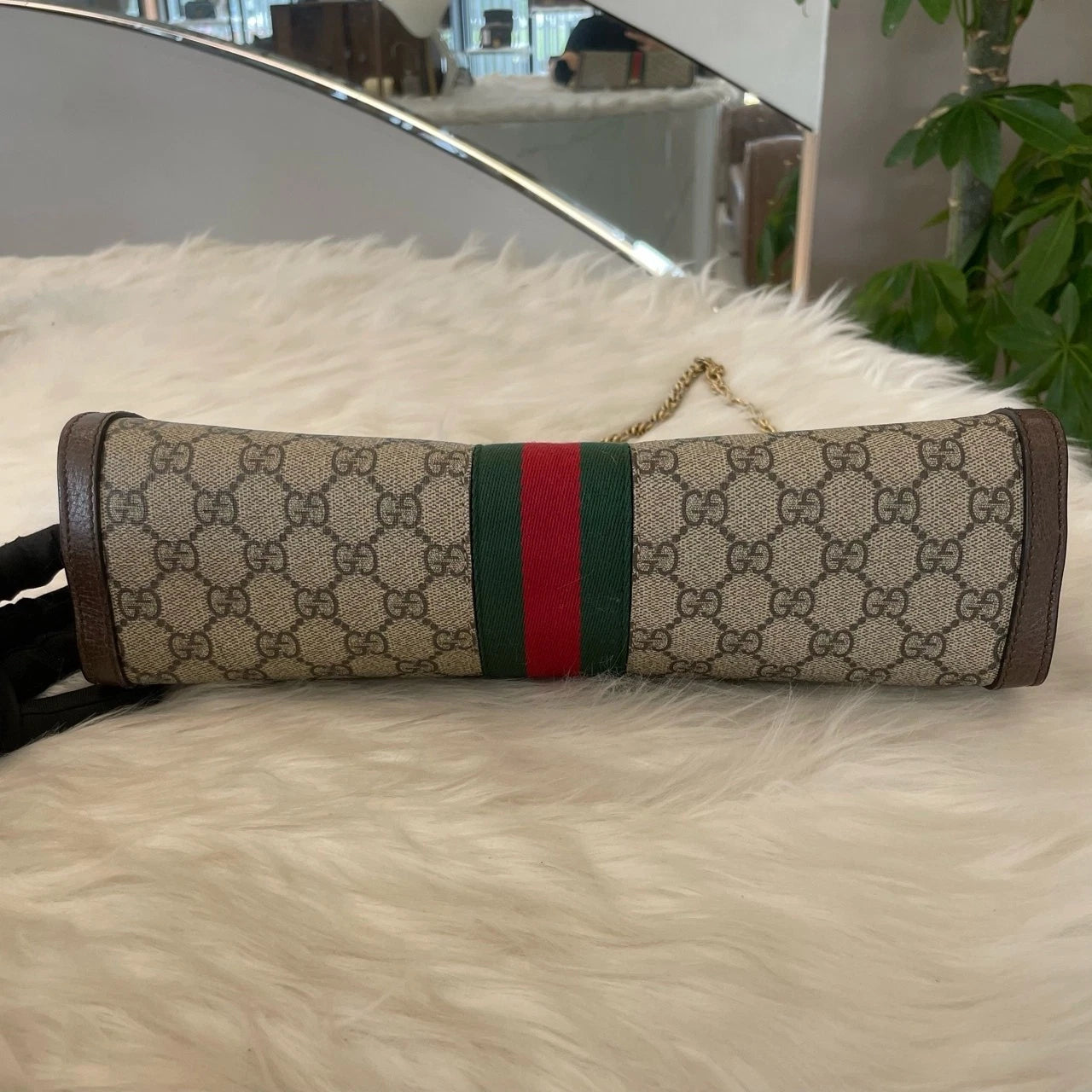 Gucci GG Marmont Matelasse Chain Shoulder Bag Large Brown