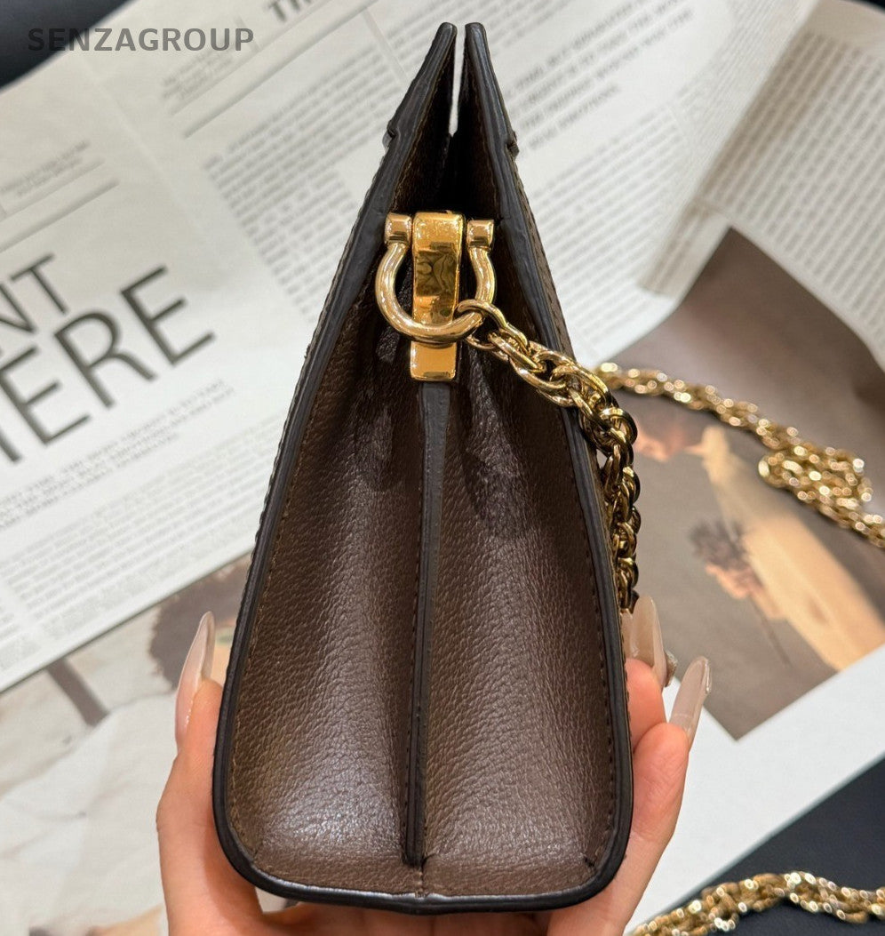 Gucci Ophidia Chain Crossbody Brown Gold Used Women Classic Fashion