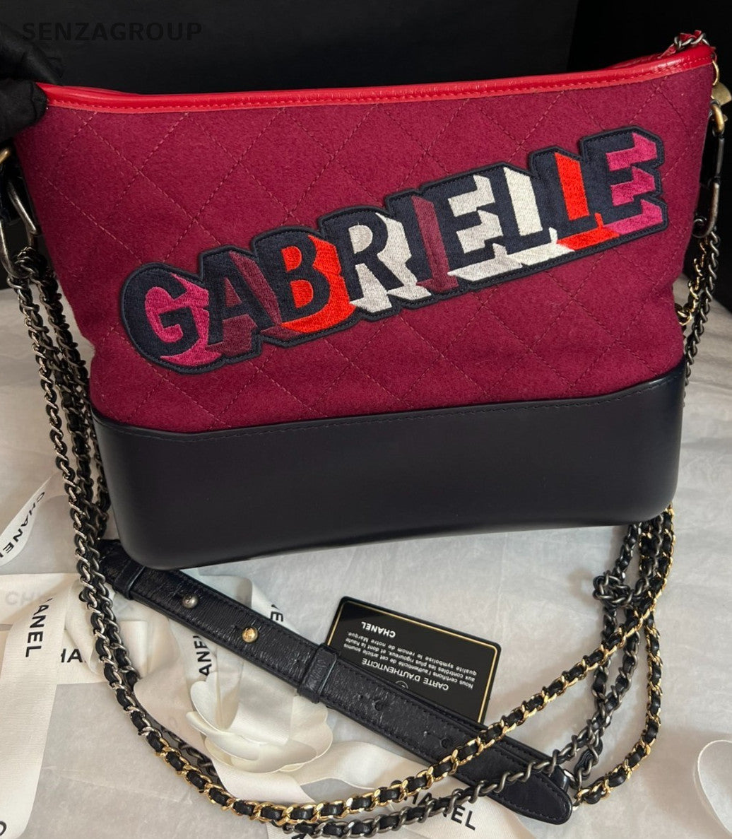 Chanel MM Gabrielle Bag Shoulder Crossbody Bag Women Red