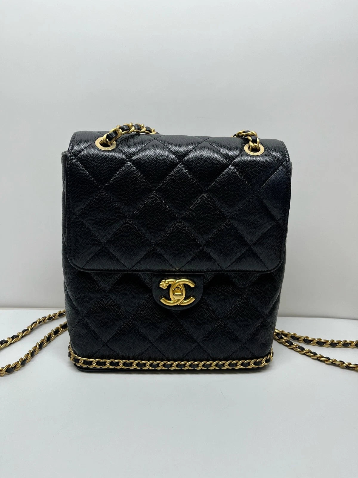 CHANEL Black Leather Backpack For Women