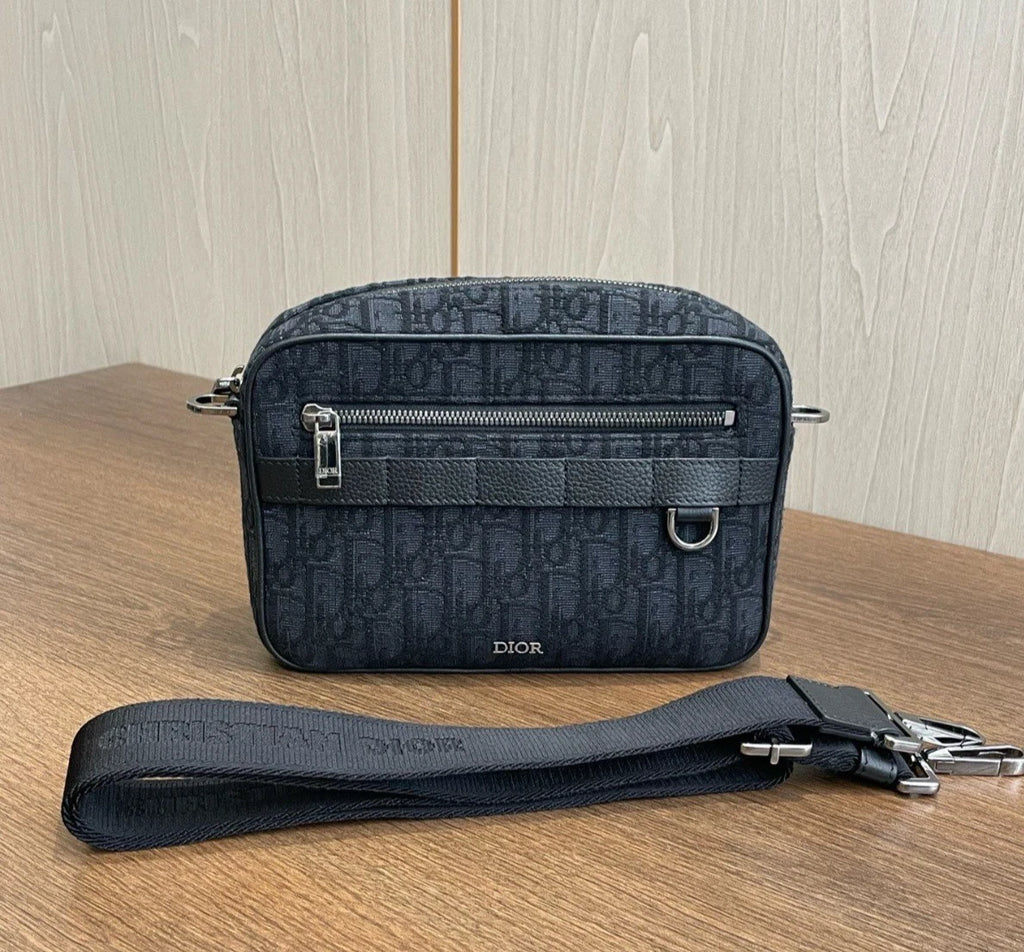 Christian Dior Safari Message Bag Shoulder Bag Black Unisex