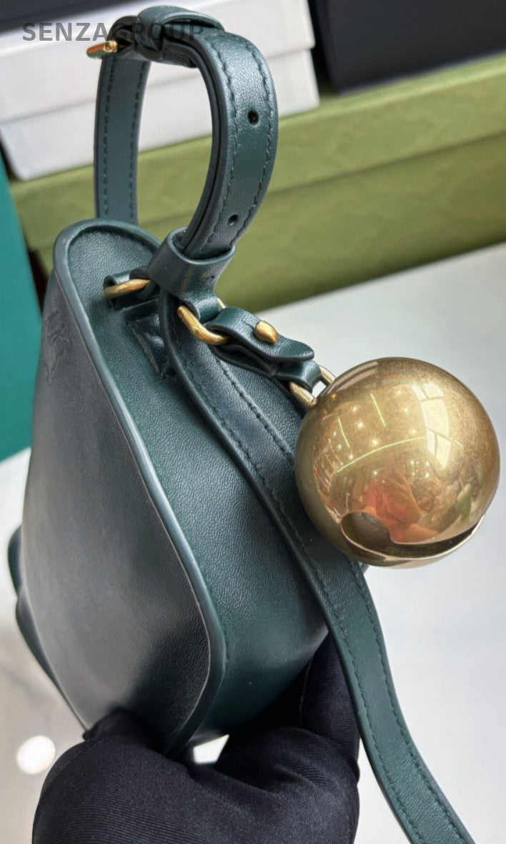 Burberry Shield bell Dark Green Shoulder Handbag Women