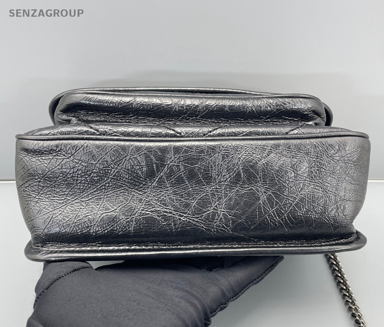 Saint Laurent Niki PM Chain Shoulder Bag Crossbody Black Silver Women Classic