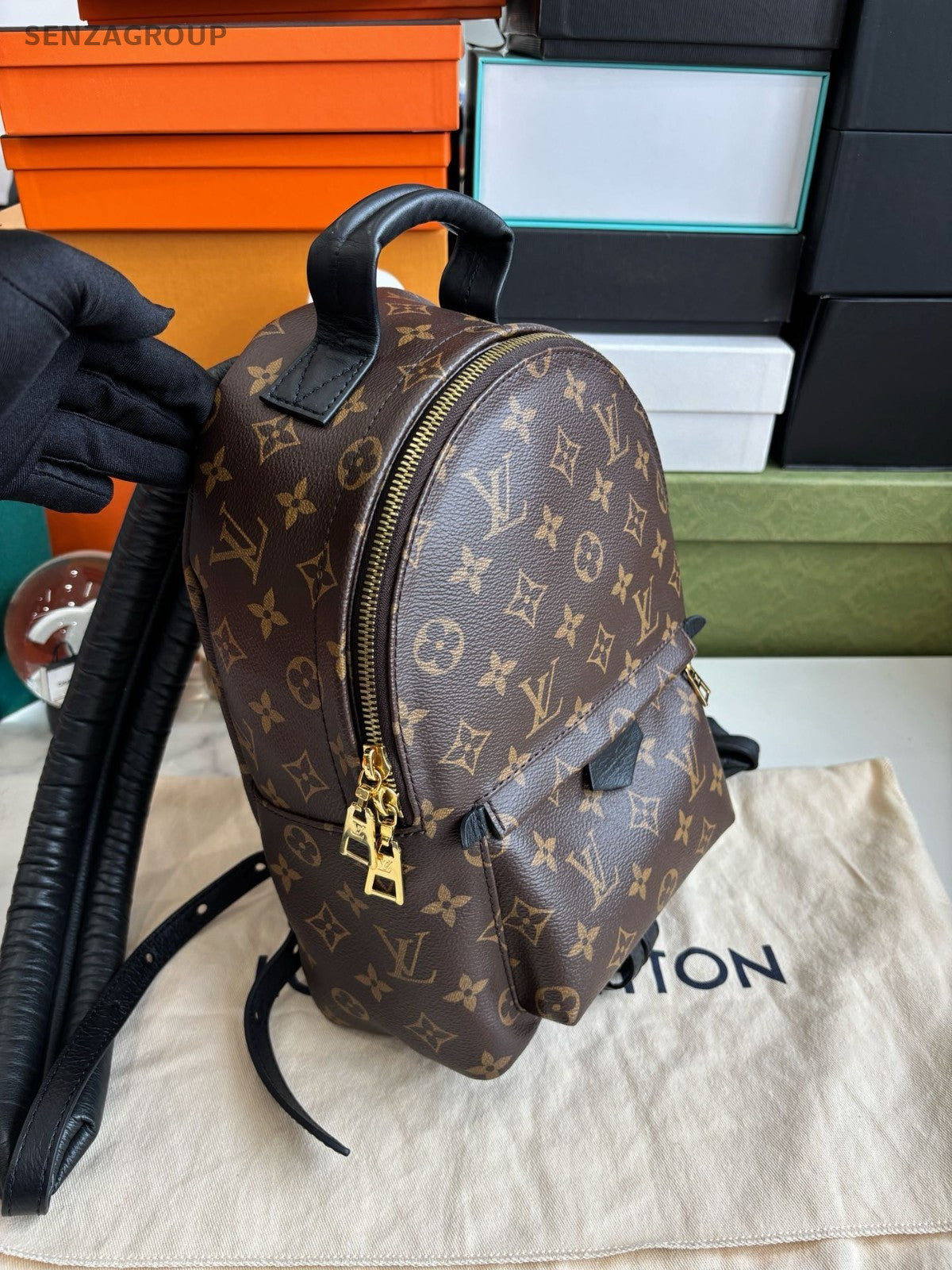 Louis Vuitton Monogram Classic Blackpack Medium Amost brand NEW Chip Version