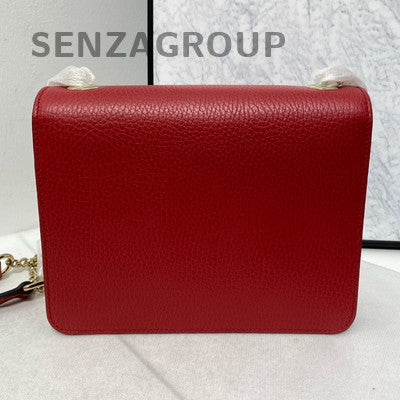 Gucci Red Gold Accordion Chain Shoulder Crossbody Bag Classic Fashion Women