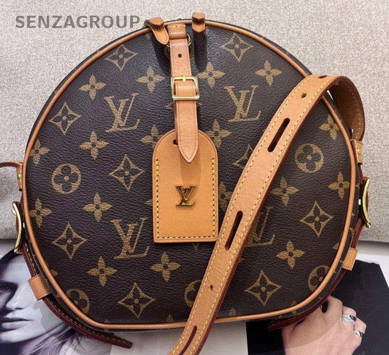 Louis Vuitton Monogram GM Shoulder Bag Crossbody Brown Gold Women Classic