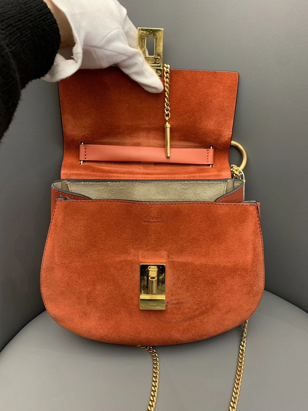 Chloe Drew Medium Red Crossbody Bag For Women