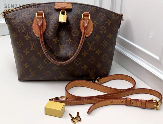 Louis Vuitton Monogram Top Handle Shoulder Crossbody Bag Brown Women