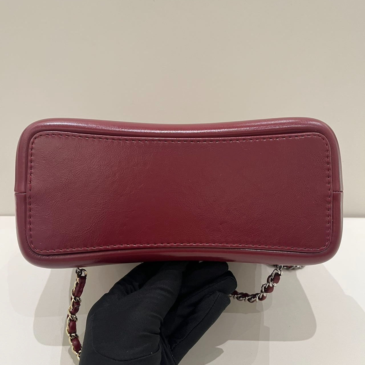 Chanel Gabrielle Backpack Red Silver Quilted Classic Women's Bag