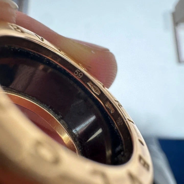 Bvlgari B.Zero1 Four Band Ring 18K Rose Pink Gold Black Ceramic EU59/US8.75