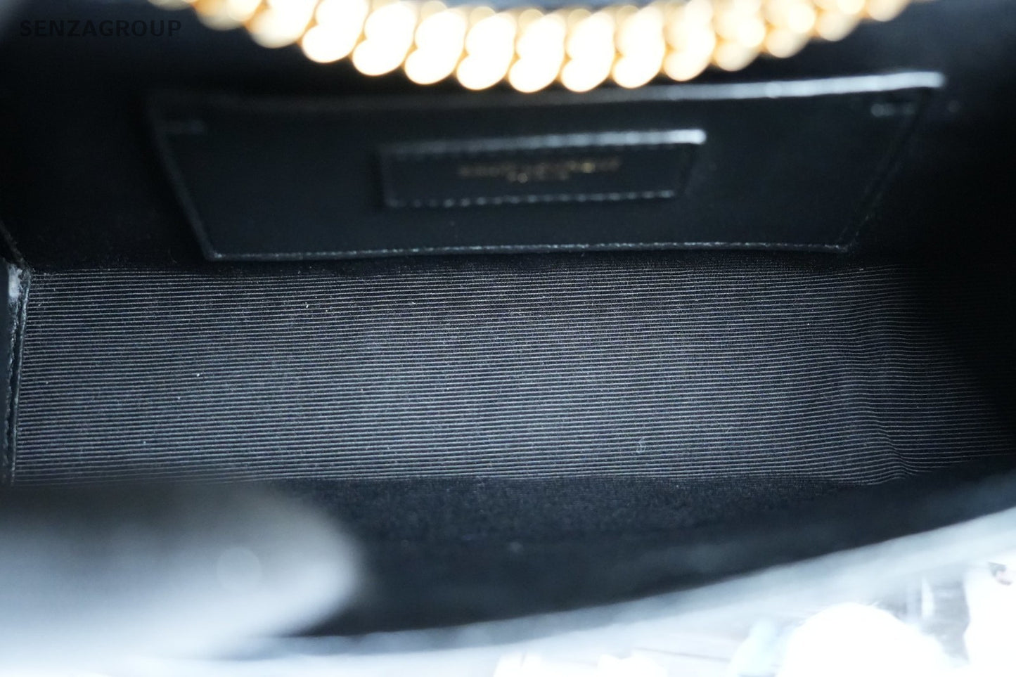 YSL Saint Laurent Envelope MM Caviar Leather V-pattern Shoulder Bag Women Black