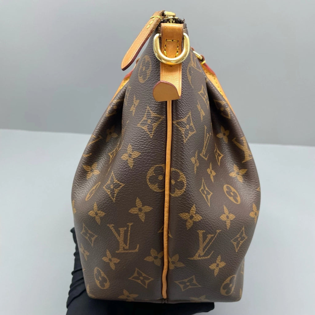 Louis Vuitton Tivoli MM Monogram Top Handle Crossbody Brown Gold Women Classic