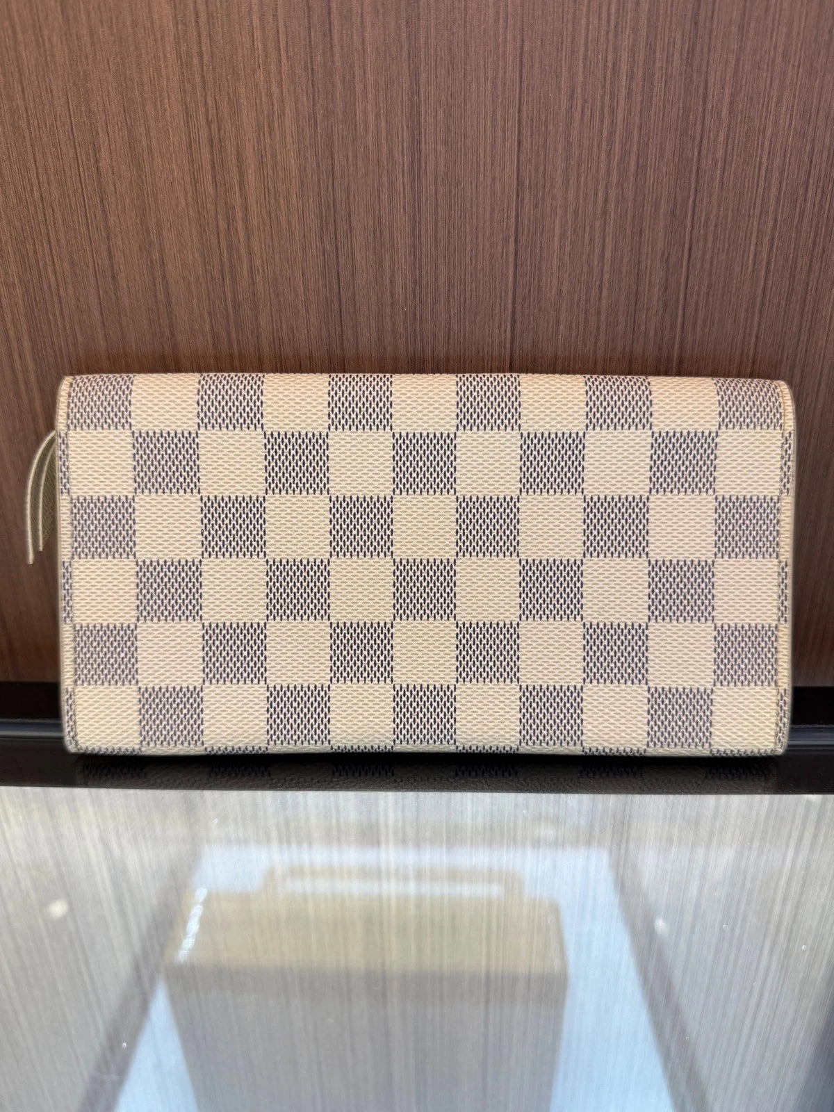 Louis Vuitton White Damier Canvas Long Flap Wallet For Women
