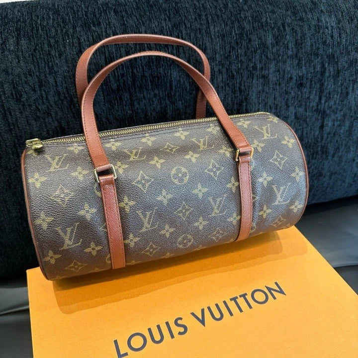 Louis Vuitton Papillon Monogram Barrel Bag Shoulder Bag Brown Gold Women D