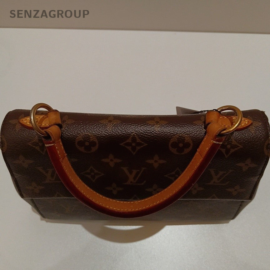 Louis Vuitton Cluny BB Monogram Top Handle Bag Crossbody Brown Women Classic