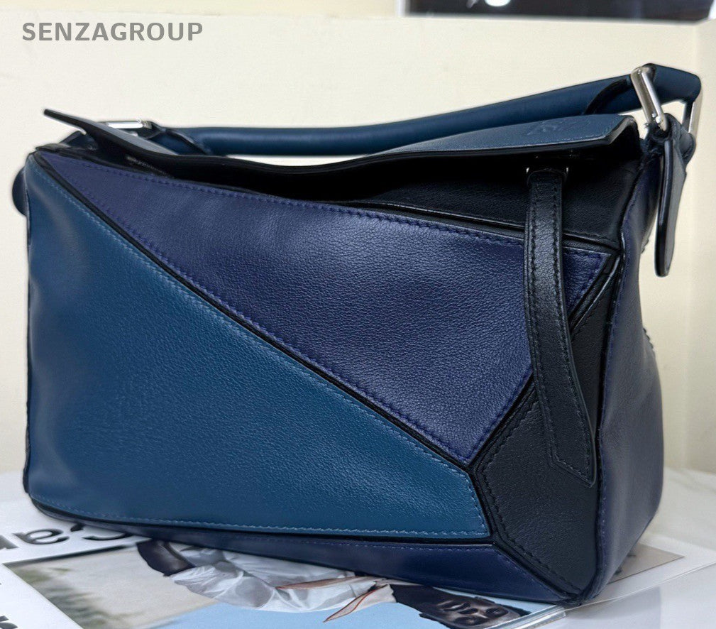 Loewe Puzzle PM Blue Silver  Shoulder Bag Crossbody Women Classic Designer