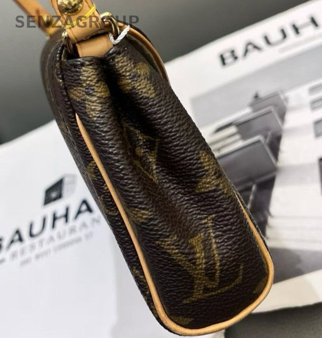 Louis Vuitton Monogram Golden Button Shoulder Bag Brown Leather Women Classic
