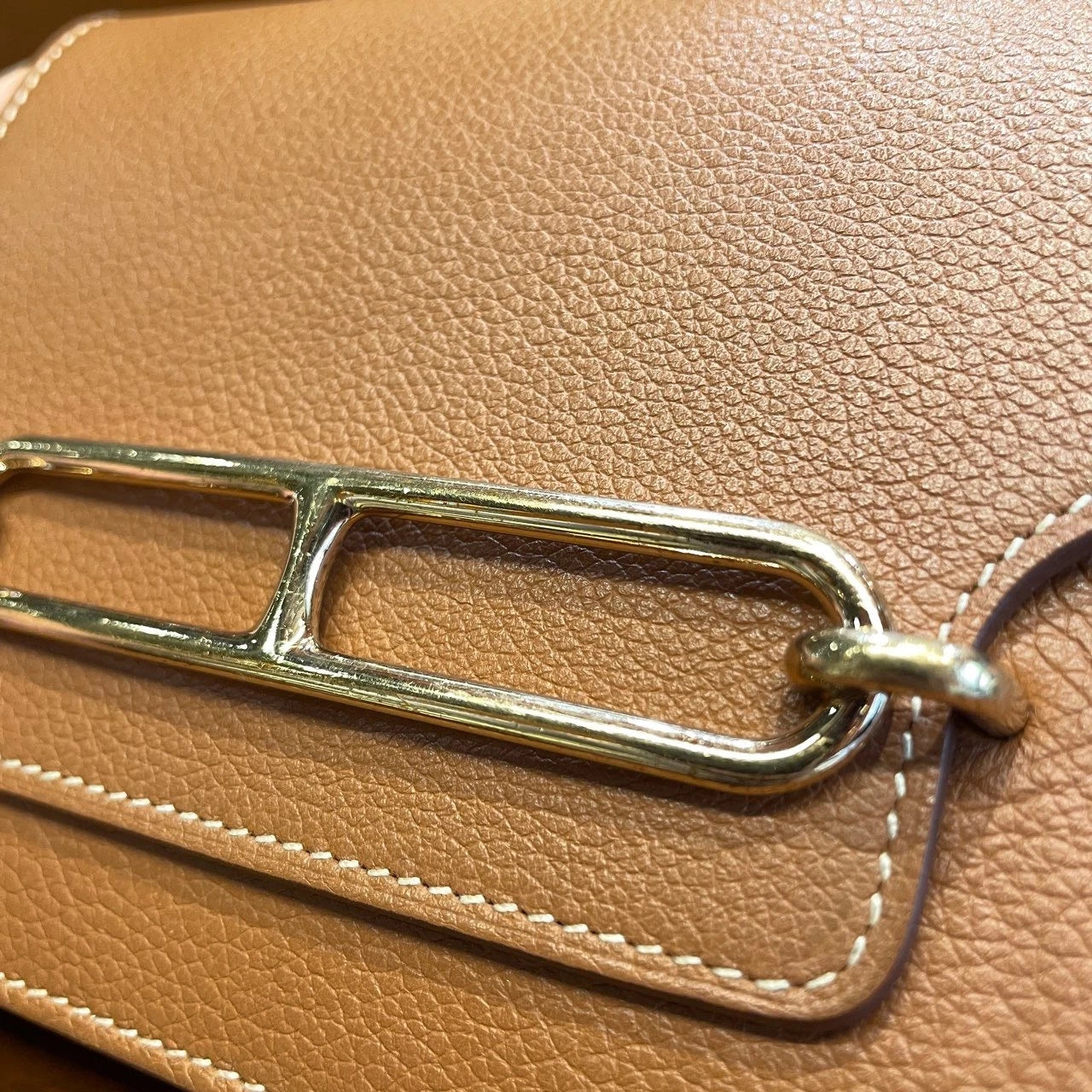 Hermes Roulis Slim Crossbody Evercolor Brown Gold Used Women Classic