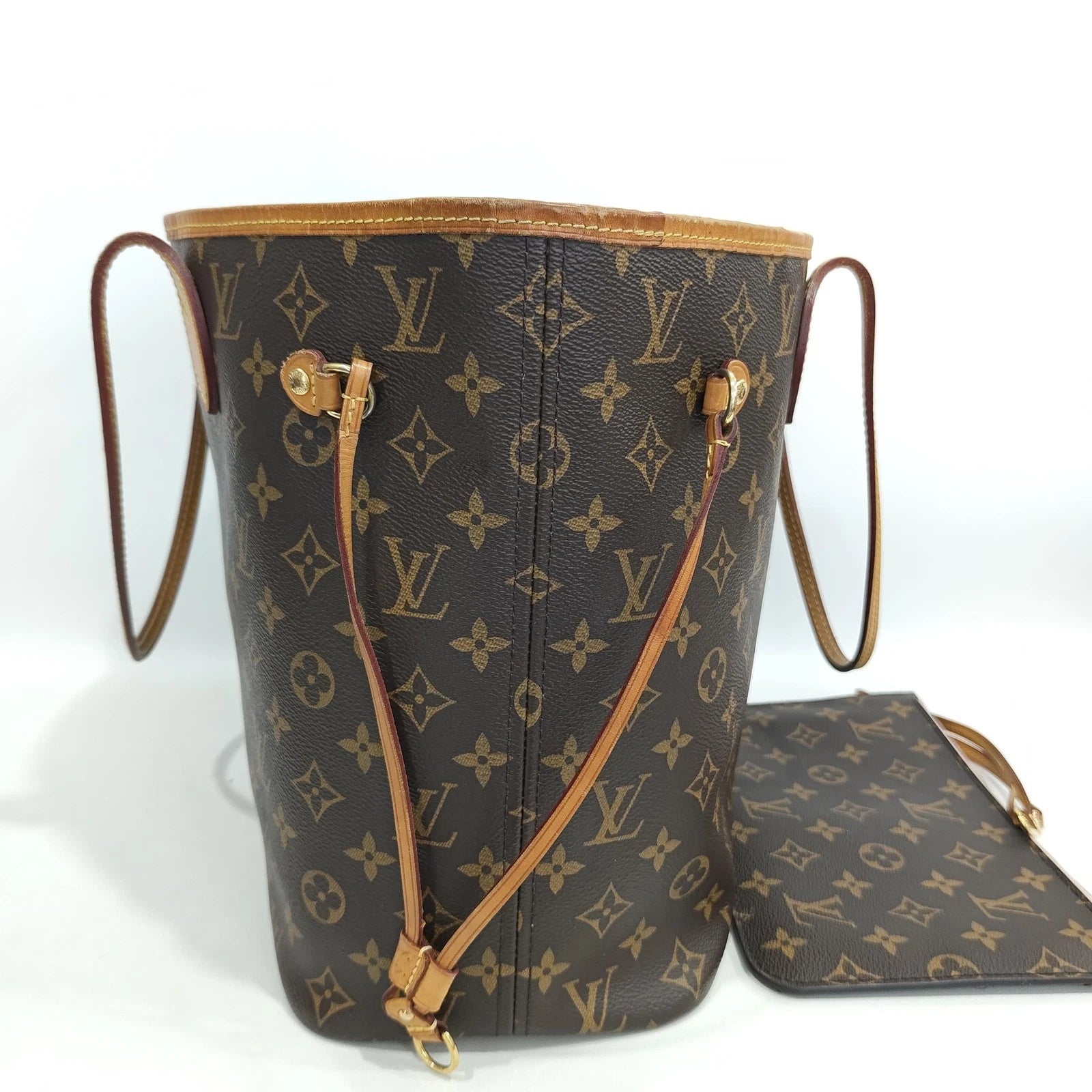 Louis Vuitton Medium Neverfull Tote Bag With Pouch For Women