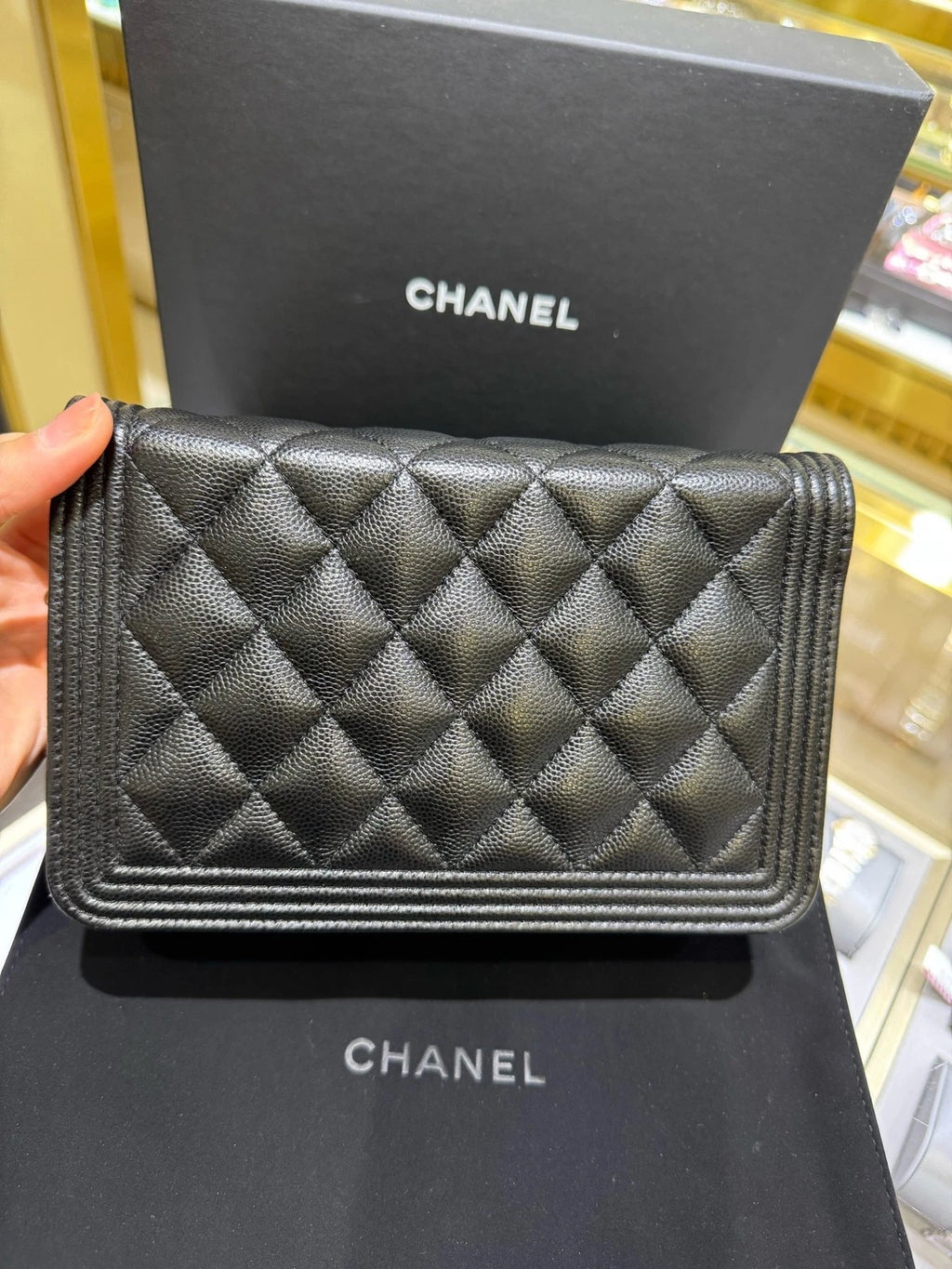 CHANEL Leboy WOC Black Leather Crossbody Bag For Women