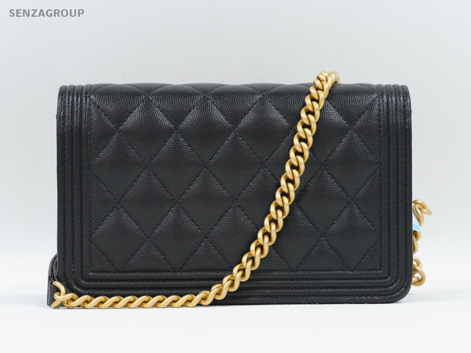 CHANEL Leboy Woc Calfskin Chain Shoulder bag Black Gold Women Classic