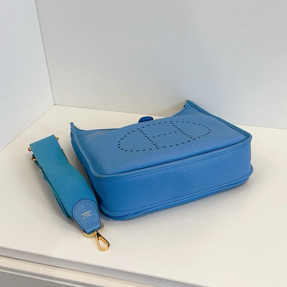 Hermes Evelyne29 Shoulder Crossbody Blue Gold Used Women Classic